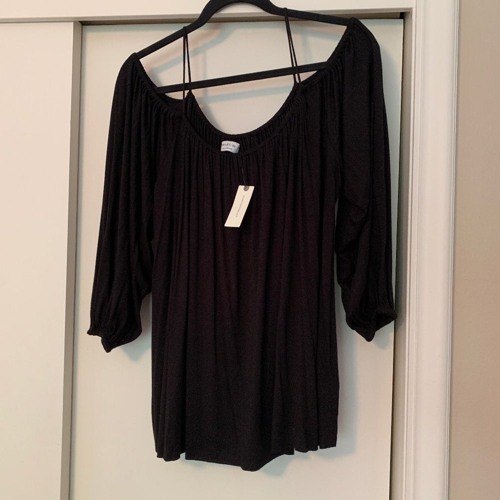 Anthropologie Cold Shoulder Black knit top